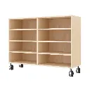 Regalschrank 79 cm - 8 Fächer, mit Feststellrollen