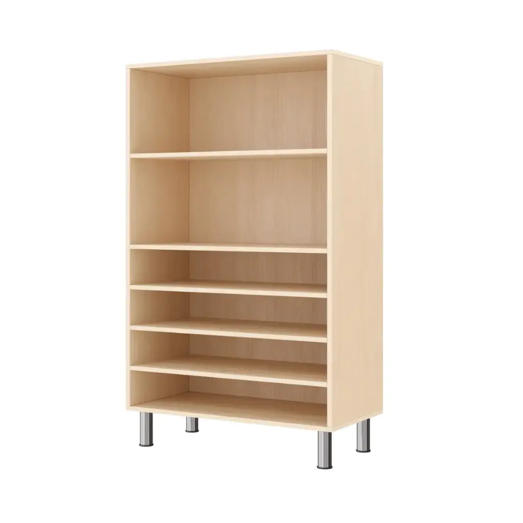 Regalschrank 120 cm - 6 Fächer, mit höhenverstellbaren Sockelfüßen