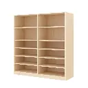 Regalschrank 120 cm - 12 Fächer, mit Holzsockel
