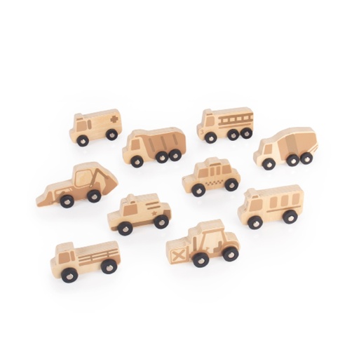 [103112W] Holzautos - 10er Set
