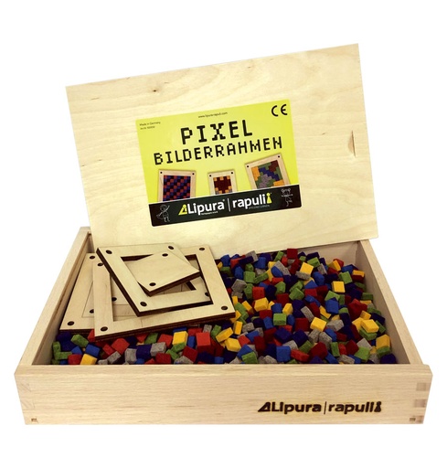 [102034] Pixel Bilderrahmen - 700 Stück Pixelfilz & 12 Rahmen in einer Holzbox