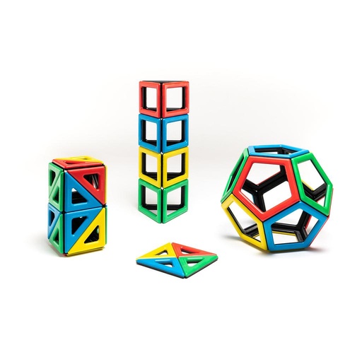 [103157] Magnetic Polydron Extra Shapes Set 48teilig, Fünfeck, Rechteck, Dreieck rechtwinklig