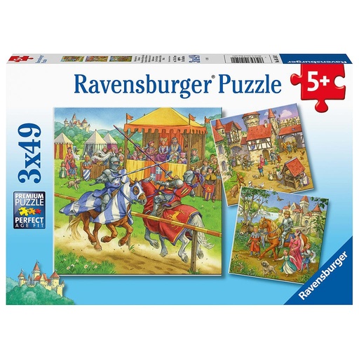 [104148] 3x49 Teile Puzzle Ritterturnier