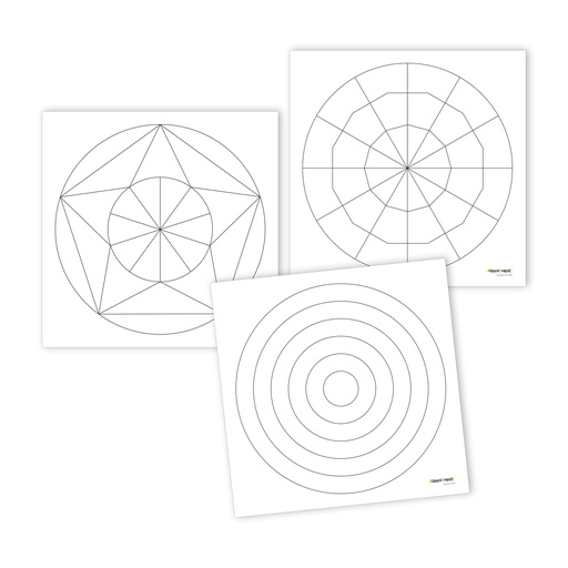 [102041] Mandala Matten 3er Set - 90x90cm - weiß