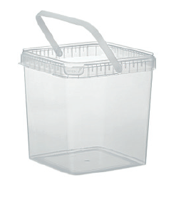 [115008] Quadrat Eimer Transparent 5,9 Liter mit Deckel