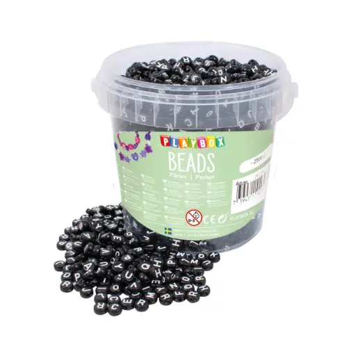 [113350] Buchstabenperlen - schwarz